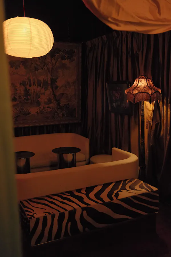furniture, textile, lighting, brown, curtain, room
