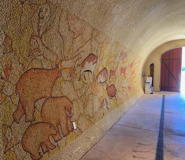 wall, brown, visual arts, concrete, mural, subway