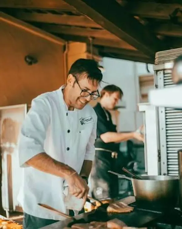 chef, cook, cooking, kitchen, apron, countertop