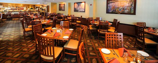furniture, table, chair, lighting, ceiling, restaurant