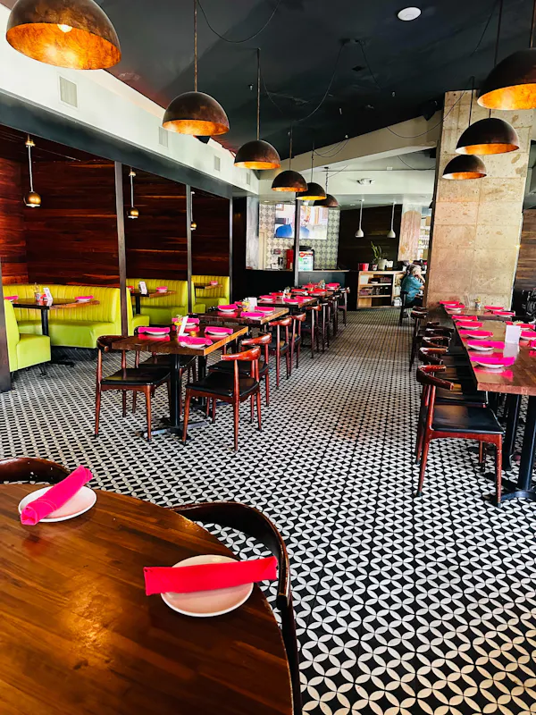 furniture, restaurant, chair, kitchen & dining room table, cafeteria, light fixture