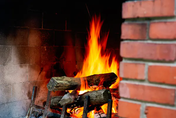 flame, fire, heat, orange, brick, hearth