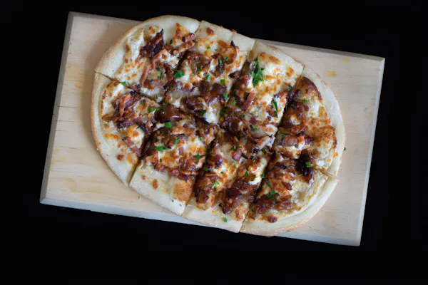food, pizza, ingredient, tableware, plate, recipe