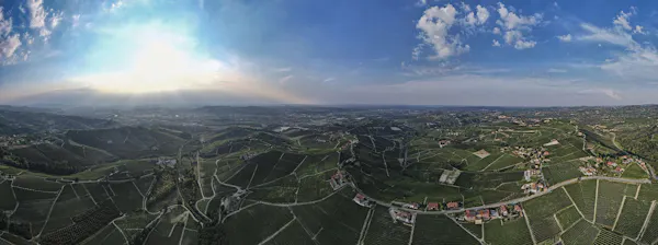 aerial photography, bird's-eye view, panorama, field