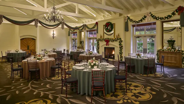 furniture, table, banquet, chair, chandelier, restaurant