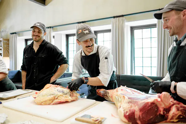 hat, cap, meat, butcher, beard, facial hair