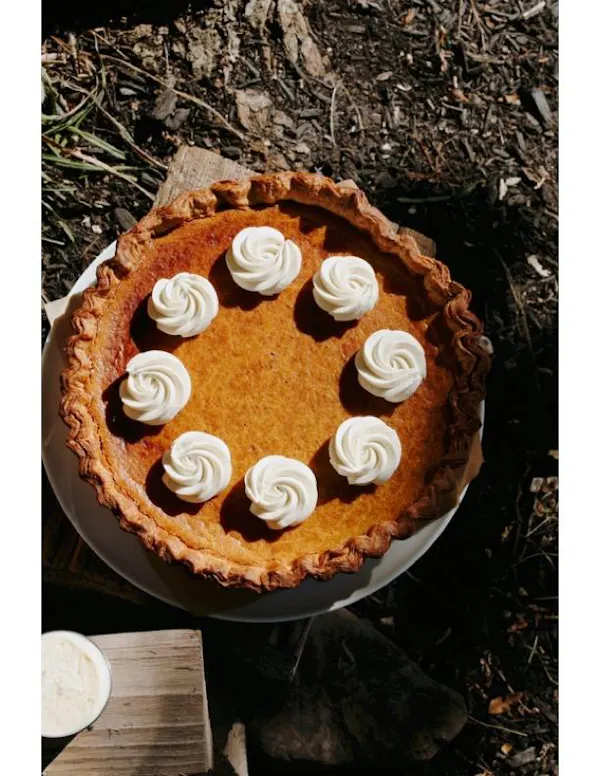 food, dessert, ingredient, pumpkin pie, pie, cream