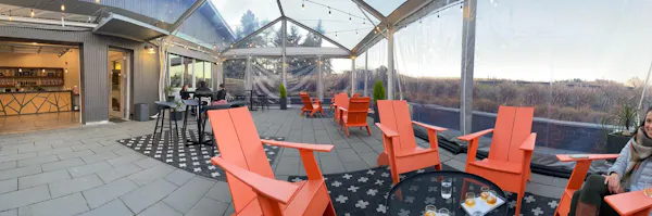 furniture, table, building, property, sky, chair