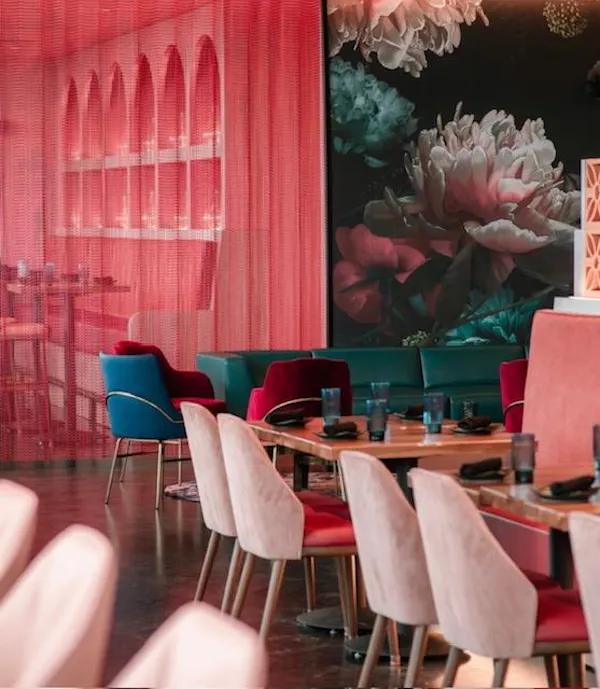 pink, restaurant, chair, design
