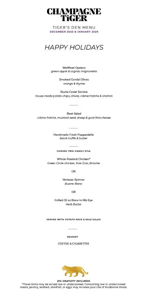 Hanukkah restaurant menu