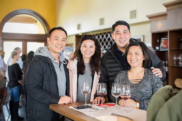smile, outerwear, table, community, tableware, wine glass
