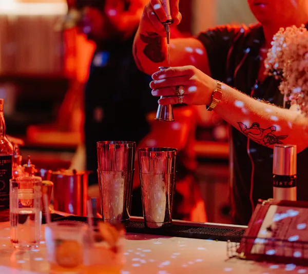 tableware, drinkware, orange, barware, red, entertainment