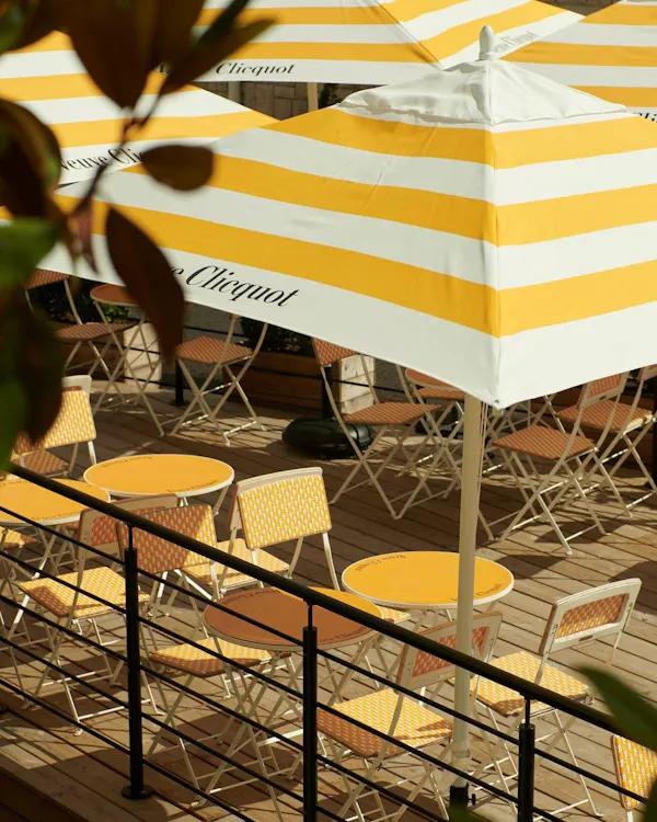 yellow, umbrella, orange, shade, canopy, outdoor furniture