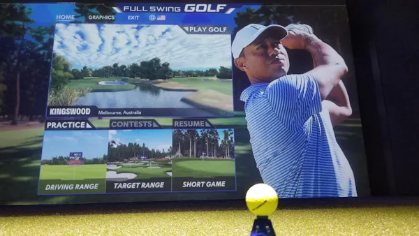 golf equipment, ball game, individual sport, display device, golf, sports