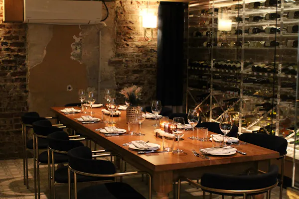 furniture, table, lighting, chair, barware, restaurant