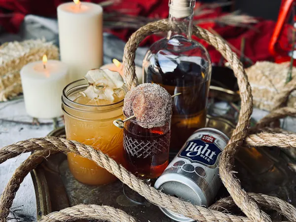 bottle, ingredient, alcoholic drink, food, liquor, basket