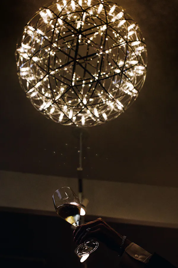lighting, black, light fixture, sphere, glass, silver