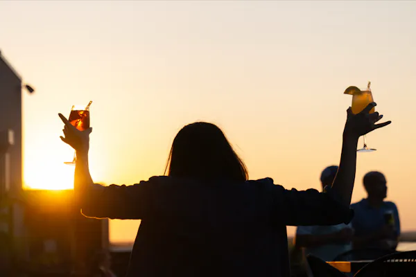 orange, finger, sunset, sunlight, silhouette, people in nature