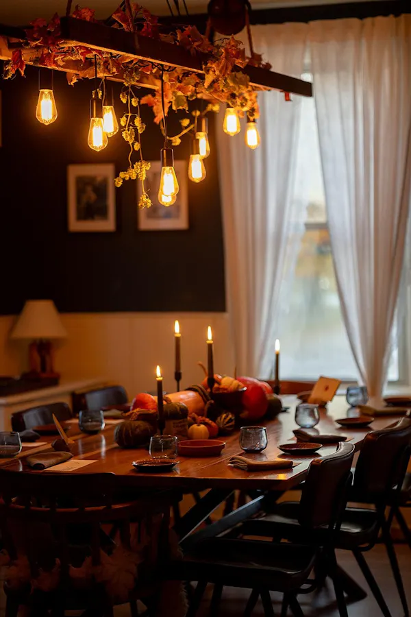 table, furniture, property, chair, candle, tableware