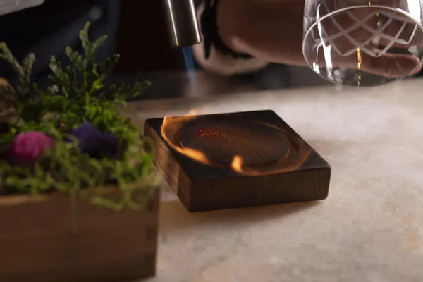 plant, eyewear, rectangle, wood, table, serveware