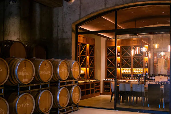 wood, lighting, light fixture, winery, wine cellar, ceiling