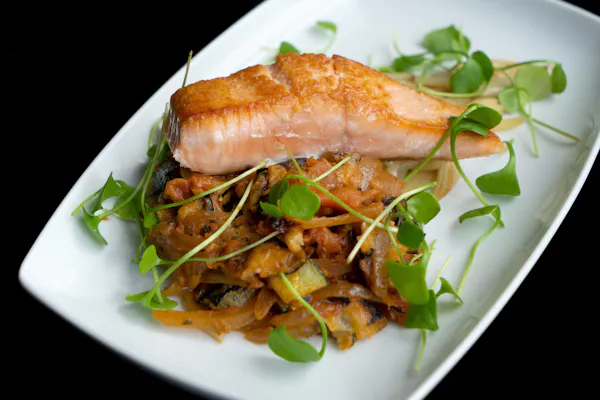 food, recipe, seafood, tableware, fines herbes, leaf vegetable