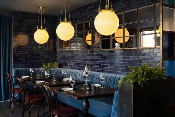light fixture, ceiling, lighting, chandelier, restaurant, furniture