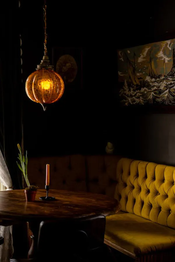 brown, property, furniture, table, plant, light
