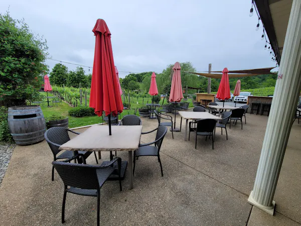 furniture, outdoor furniture, chair, table, outdoor table, umbrella