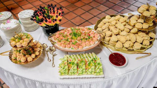 food, finger food, tableware, ingredient, table, buffet