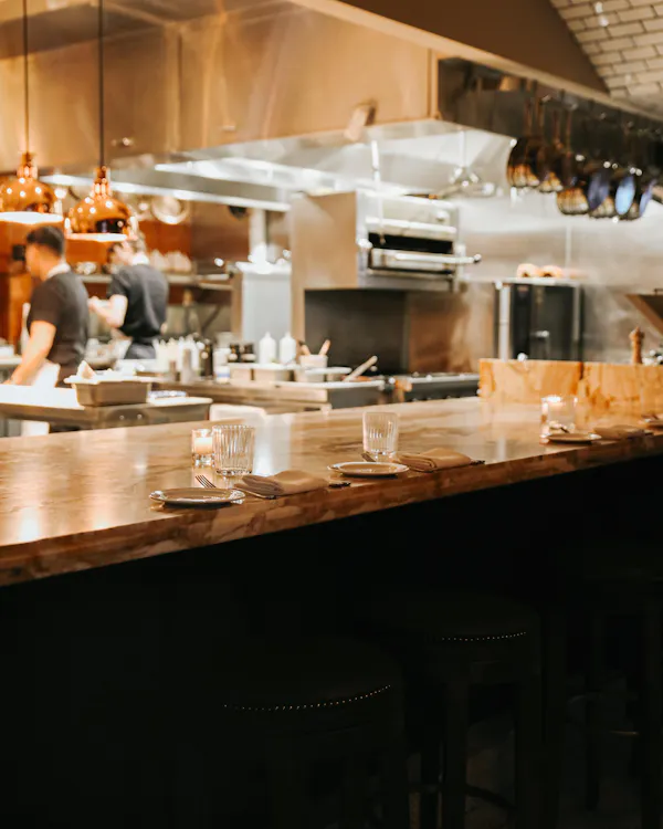 light fixture, ceiling, countertop, restaurant, cooking