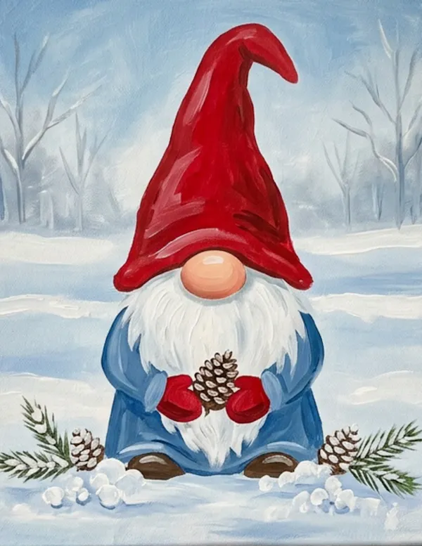 winter, paint, painting, watercolor painting, illustration, santa claus