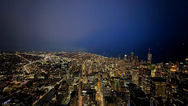 city, night, urban area, metropolitan area, skyscraper, high-rise building