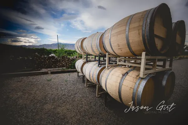 cloud, sky, barrel, winery, wood, gas