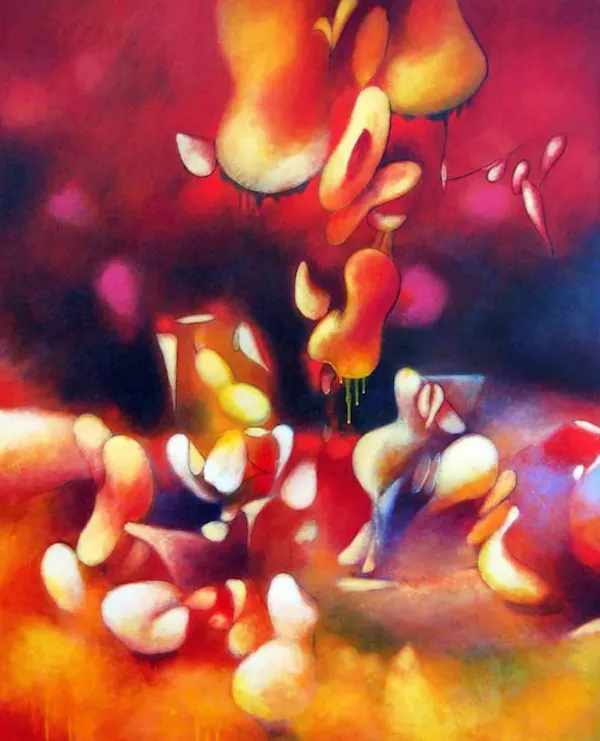 red, orange, paint, modern art, watercolor painting, art paint