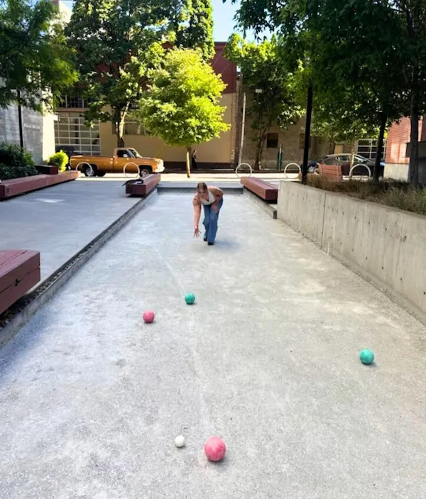 recreation, public space, leisure, concrete, bocce, play
