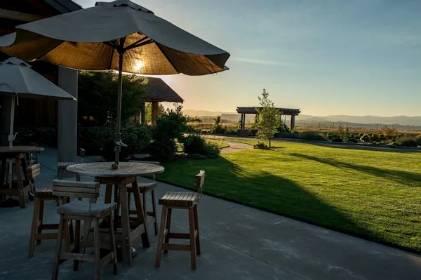 sky, outdoor furniture, land lot, furniture, shade, outdoor table