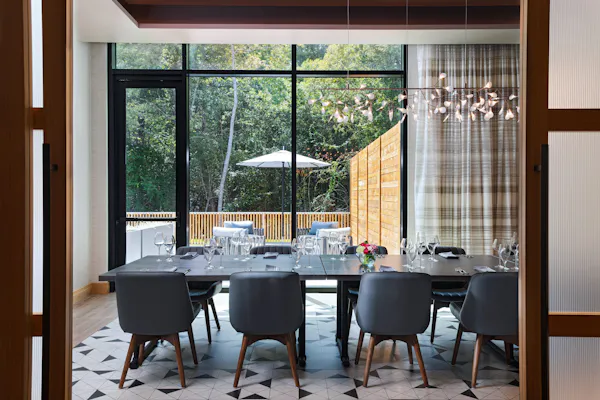 table, furniture, property, tableware, chair, window