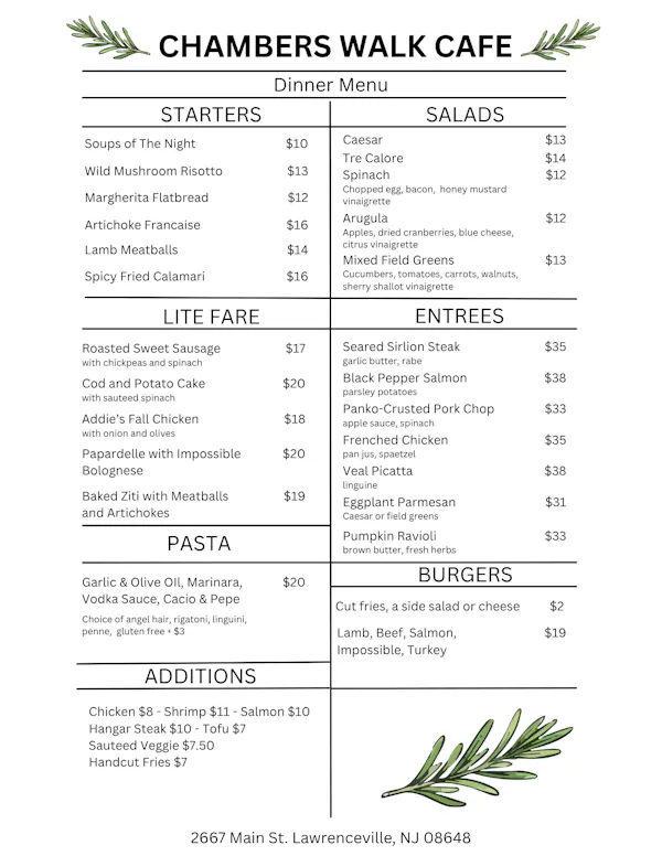 font, number, restaurant menu