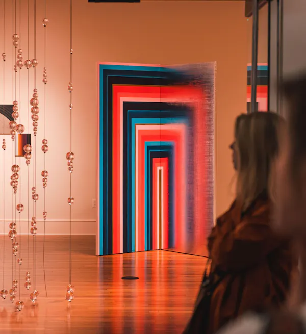 red, orange, ceiling, modern art, symmetry, graphics
