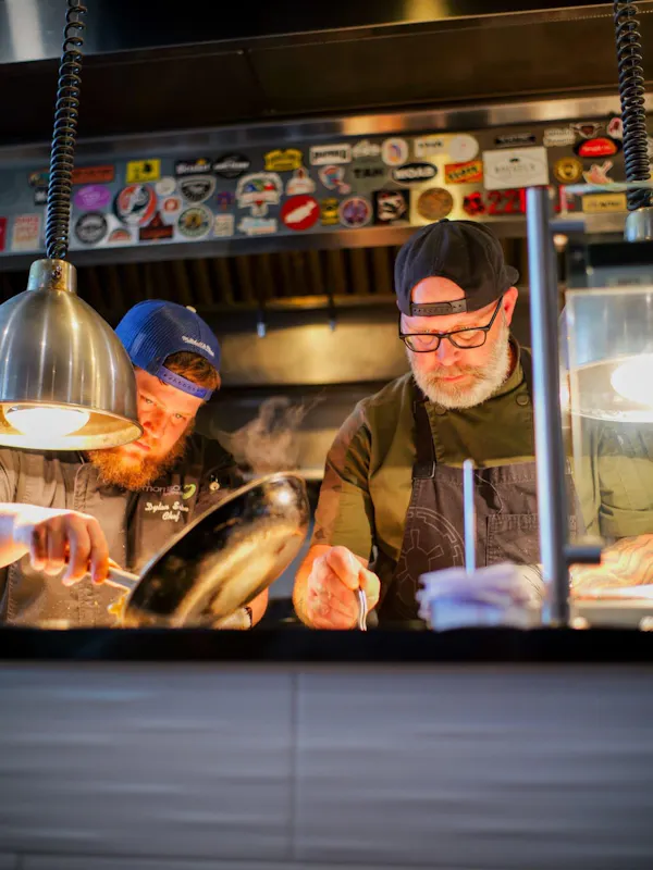 beard, hat, facial hair, cooking, food, cap