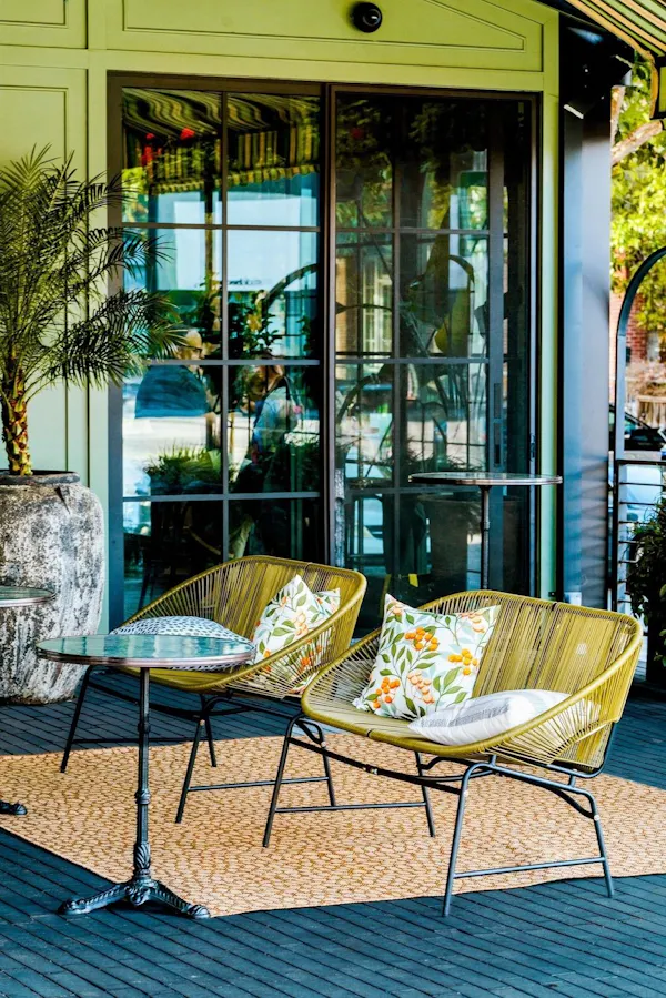 furniture, chair, outdoor furniture, table, cushion, outdoor table