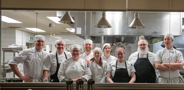 smile, chef, cooking, tableware, chef's uniform, tie