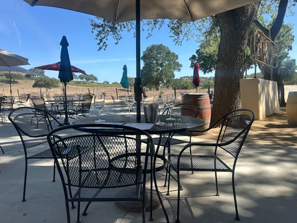 furniture, outdoor furniture, chair, outdoor table, shade, umbrella