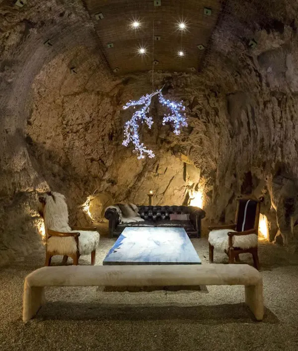 lighting, furniture, light fixture, natural material, cave, chair