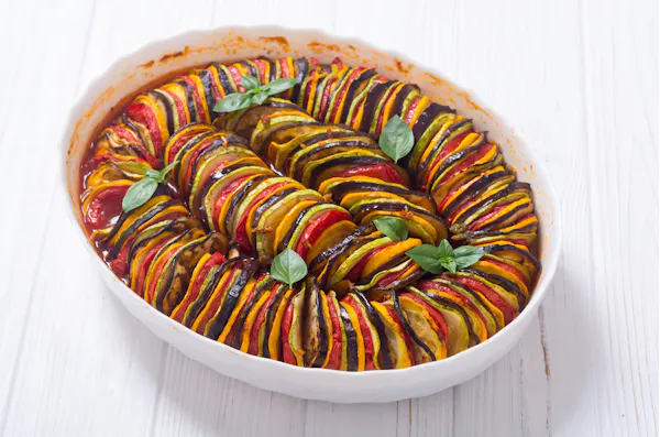 food, ingredient, produce, cooking, recipe, confit byaldi