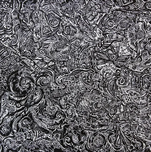 black, visual arts, black and white, doodle