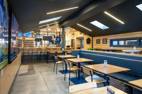 ceiling, restaurant, glass, chair, varnish, cafeteria