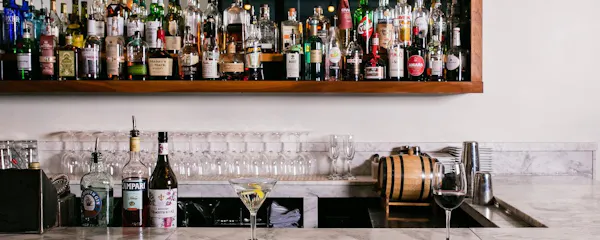 bottle, shelving, barware, drinking establishment, drink, glass bottle