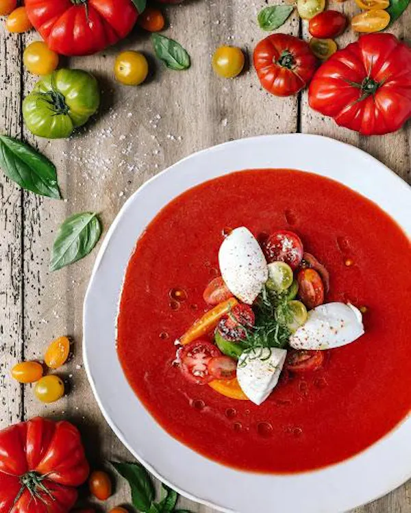 food, ingredient, produce, soup, vegetable, gazpacho